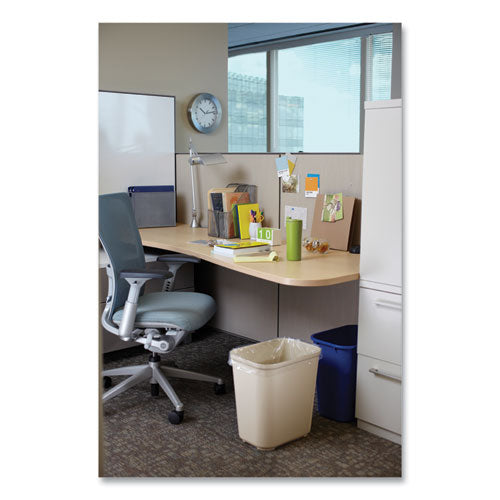 Image of Rubbermaid® Commercial FG254300BEIG Fiberglass Wastebasket, 7 gal, Fiberglass, Beige