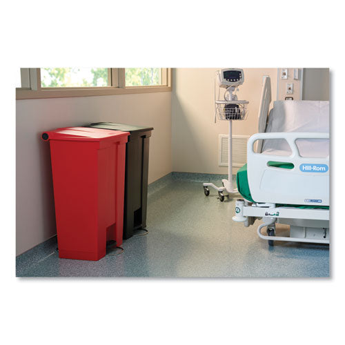 Image of Rubbermaid® Commercial FG614500RED Indoor Utility Step-On Waste Container, 18 gal, Plastic, Red