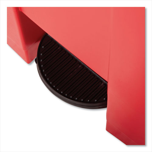 Image of Rubbermaid® Commercial FG614500RED Indoor Utility Step-On Waste Container, 18 gal, Plastic, Red