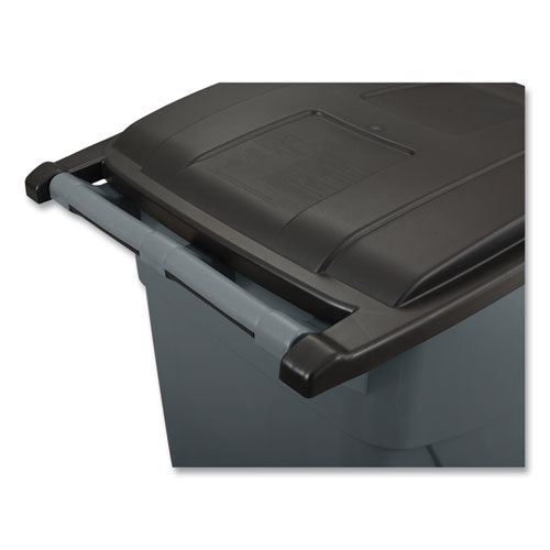 Image of Rubbermaid® Commercial FG9W2700GRAY Rollout Container, 50 gal, Molded Plastic, Gray