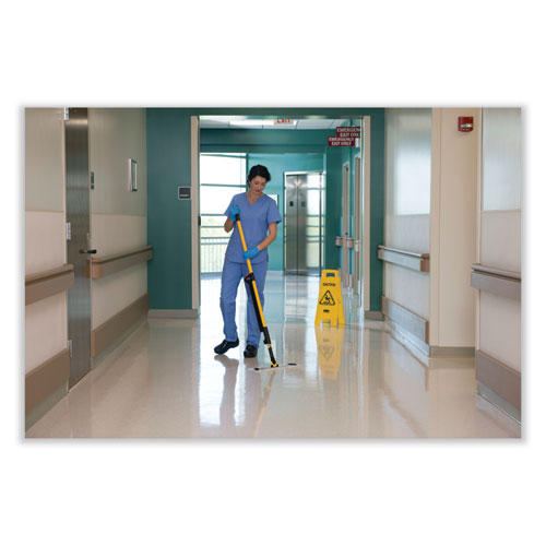 Image of Rubbermaid® Commercial HYGEN 1835528 Pulse Microfiber Spray Mop System, 17" Microfiber Head, 52" Yellow Plastic Handle