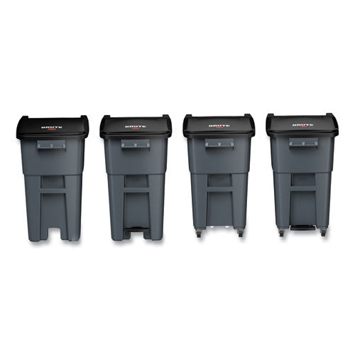 Image of Rubbermaid® Commercial FG9W2700GRAY Rollout Container, 50 gal, Molded Plastic, Gray