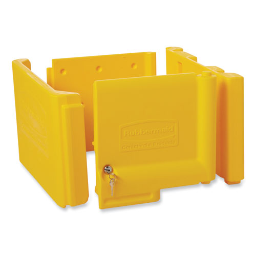 Image of Rubbermaid® Commercial FG618100YEL Locking Cabinet, For Rubbermaid Commercial Cleaning Carts, Yellow
