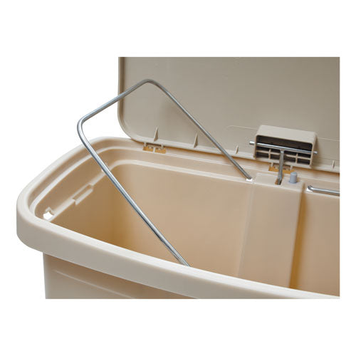 Image of Rubbermaid® Commercial 1883456 Streamline Resin Step-On Container, Front Step Style, 8 gal, Polyethylene, Beige
