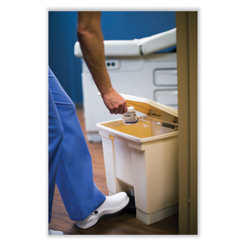 Image of Rubbermaid® Commercial FG614300BEIG Indoor Utility Step-On Waste Container, 8 gal, Plastic, Beige