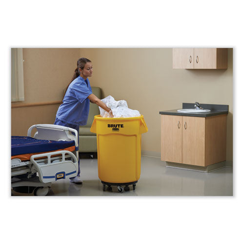 Image of Rubbermaid® Commercial FG264360YEL Vented Round Brute Container, 44 gal, Plastic, Yellow