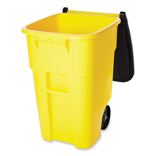 Image of Rubbermaid® Commercial FG9W2700YEL Square Brute Rollout Container, 50 gal, Molded Plastic, Yellow