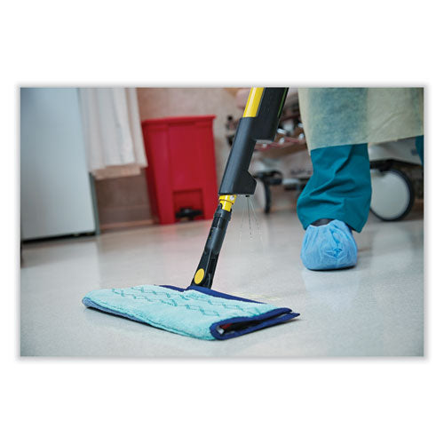 Image of Rubbermaid® Commercial HYGEN 1835528 Pulse Microfiber Spray Mop System, 17" Microfiber Head, 52" Yellow Plastic Handle