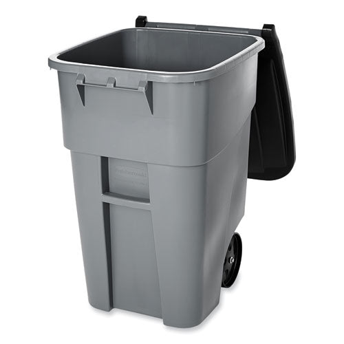 Image of Rubbermaid® Commercial FG9W2700GRAY Rollout Container, 50 gal, Molded Plastic, Gray