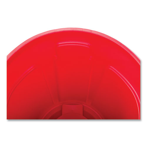 Image of Rubbermaid® Commercial FG263200RED Vented Round Brute Container, 32 gal, Plastic, Red