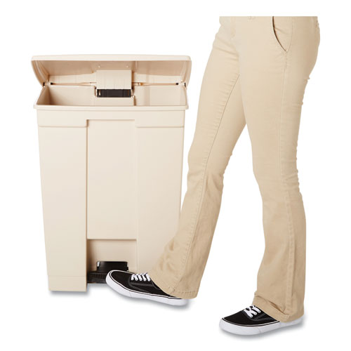 Image of Rubbermaid® Commercial FG614500BEIG Legacy Step-On Receptacle, 18 gal, Polyethylene, Beige