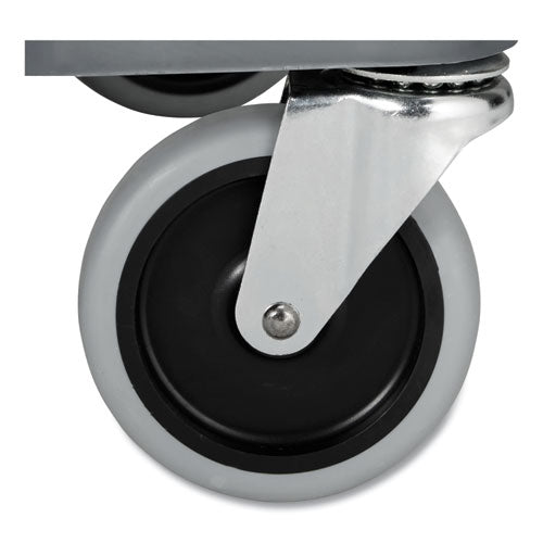 Image of Rubbermaid® Commercial FG409400GRAY Xtra Instrument Cart with Locking Storage Area, Plastic, 3 Shelves, 300 lb Capacity, 20" x 40.63" x 37.8", Gray