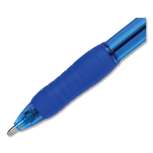 Image of Paper Mate® 2083008 Profile Ballpoint Pen, Retractable, Bold 1.4 mm, Blue Ink, Translucent Blue Barrel, 36/Pack