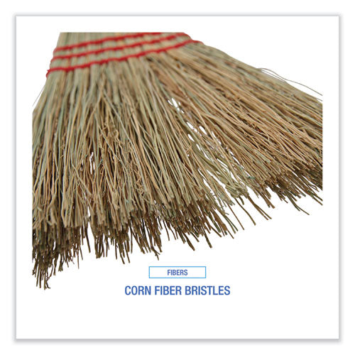 Image of Boardwalk® BWK951TEA Corn Fiber Lobby/toy Broom, Corn Fiber Bristles, 39" Overall Length, Red