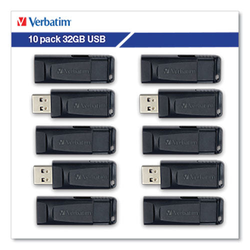 Image of Verbatim® 70893 Store 'n' Go USB Flash Drive Business Bulk, 32 GB, Black, 10/Pack