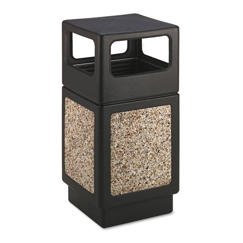 Image of Safco® 9472NC Canmeleon Aggregate Panel Receptacles, Side-Open, 38 gal, Polyethylene, Black