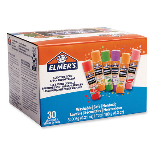 Image of Elmer's® 2175692 Clear School Glue Stick, Scented, Assorted, 0.21 oz, Dries Clear, 30/Pack