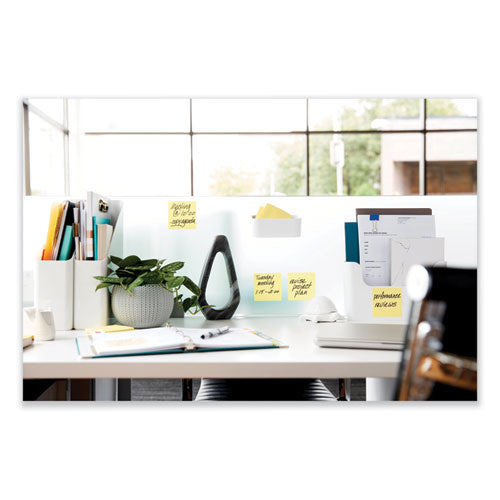 Image of Post-it® Notes Super Sticky 654R-5SSCY 100% Recycled Paper Super Sticky Notes, 3" x 3", Canary Yellow, 70 Sheets/Pad, 5 Pads/Pack