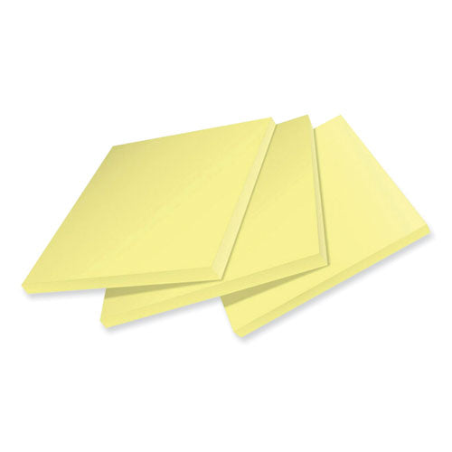 Image of Post-it® Notes Super Sticky 654R-12SSCY 100% Recycled Paper Super Sticky Notes, 3" x 3", Canary Yelow, 70 Sheets/Pad, 12 Pads/Pack