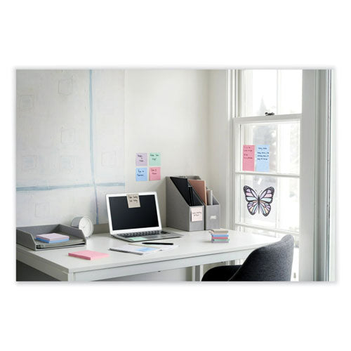 Image of Post-it® Notes Super Sticky R330R-6SSNRP 100% Recycled Paper Super Sticky Notes, 3" x 3", Wanderlust Pastels, 70 Sheets/Pad, 6 Pads/Pack