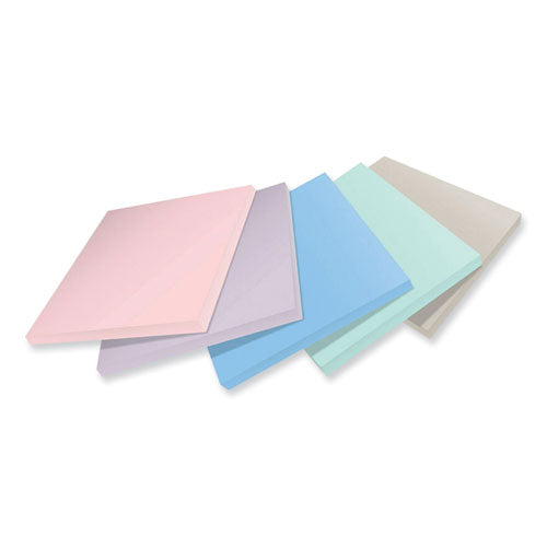 Image of Post-it® Notes Super Sticky 654R-5SSNRP 100% Recycled Paper Super Sticky Notes, 3" x 3", Wanderlust Pastels, 70 Sheets/Pad, 5 Pads/Pack