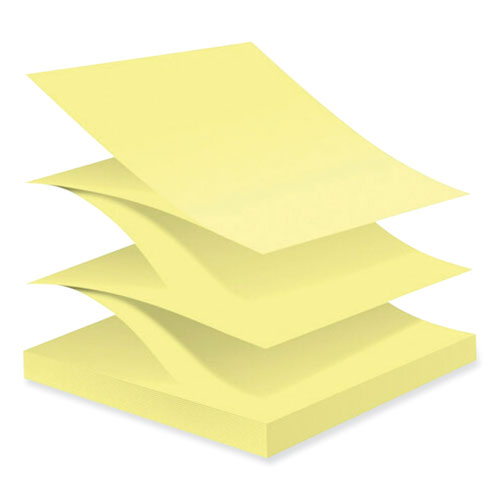 Image of Post-it® Notes Super Sticky R330R-6SSCY 100% Recycled Paper Super Sticky Notes, 3" x 3", Canary Yellow, 70 Sheets/Pad, 6 Pads/Pack