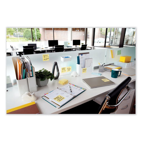 Image of Post-it® Notes Super Sticky R330R-6SSCY 100% Recycled Paper Super Sticky Notes, 3" x 3", Canary Yellow, 70 Sheets/Pad, 6 Pads/Pack