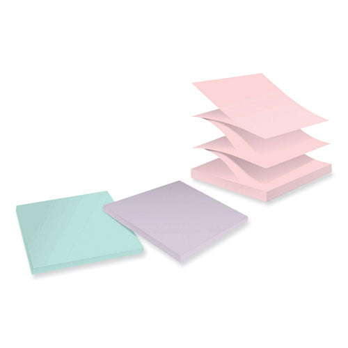 Image of Post-it® Notes Super Sticky R330R-6SSNRP 100% Recycled Paper Super Sticky Notes, 3" x 3", Wanderlust Pastels, 70 Sheets/Pad, 6 Pads/Pack