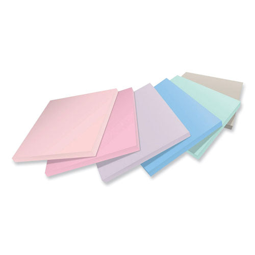 Image of Post-it® Notes Super Sticky 654R-12SSNRP 100% Recycled Paper Super Sticky Notes, 3" x 3", Wanderlust Pastels, 70 Sheets/Pad, 12 Pads/Pack