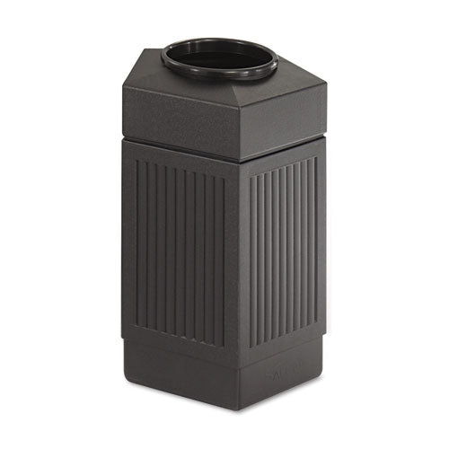 Image of Safco® 9485BL Canmeleon Indoor/Outdoor Pentagon Receptacle, 30 gal, Polyethylene, Black