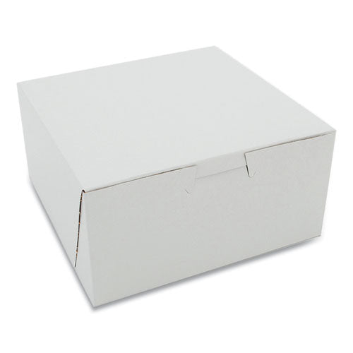 Image of SCT® 1505 White One-Piece Non-Window Bakery Boxes, Standard, 3 x 6 x 6, White, Paper, 250/Carton