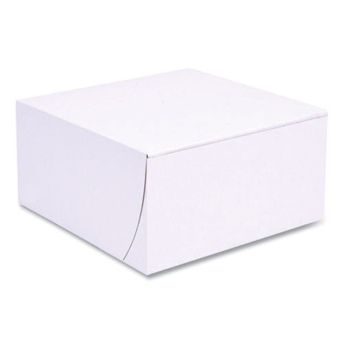 Image of SCT® 1541 White One-Piece Non-Window Bakery Boxes, Standard, 8 x 8 x 4, White, Paper, 250/Bundle