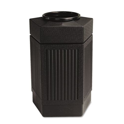 Image of Safco® 9485BL Canmeleon Indoor/Outdoor Pentagon Receptacle, 30 gal, Polyethylene, Black