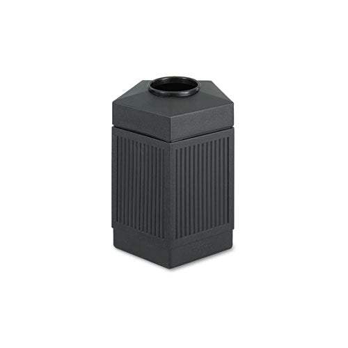 Image of Safco® 9486BL Canmeleon Indoor/Outdoor Pentagon Receptacle, 45 gal, Polyethylene, Black