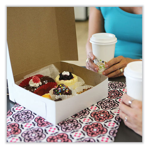 Image of SCT® 1533 White One-Piece Non-Window Bakery Boxes, Standard, 8 x 2.5 x 8, White, Paper, 250/Bundle