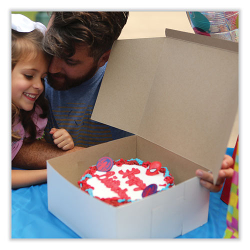 Image of SCT® 1541 White One-Piece Non-Window Bakery Boxes, Standard, 8 x 8 x 4, White, Paper, 250/Bundle