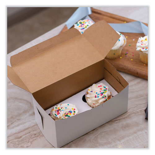 Image of SCT® 1549 White One-Piece Non-Window Bakery Boxes, Standard, 9 x 5 x 4, White, Paper, 250/Bundle