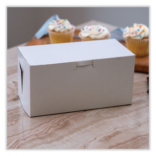 Image of SCT® 1549 White One-Piece Non-Window Bakery Boxes, Standard, 9 x 5 x 4, White, Paper, 250/Bundle