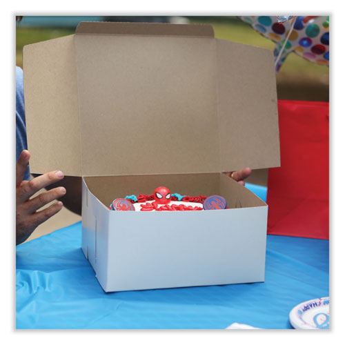 Image of SCT® 1573 White One-Piece Non-Window Bakery Boxes, Standard, 10 x 10 x 4, White, Paper, 100/Bundle