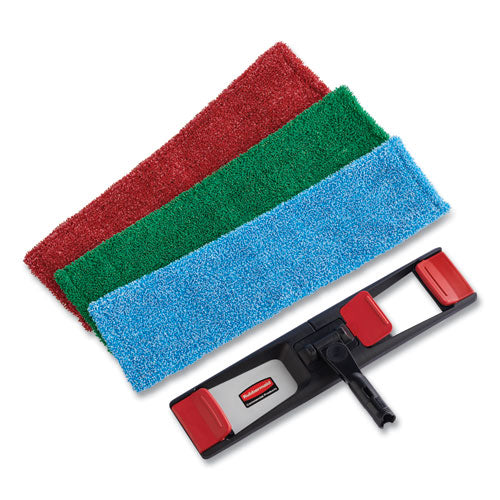 Image of Rubbermaid® Commercial 2132427 Adaptable Flat Mop Pads, Microfiber, 19.5 X 5.5, Blue