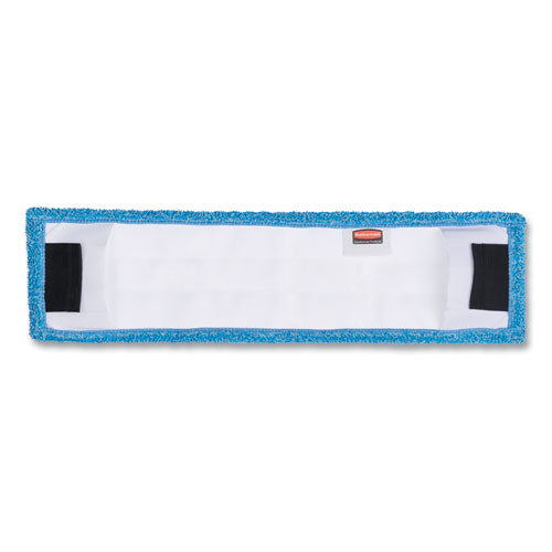 Image of Rubbermaid® Commercial 2132427 Adaptable Flat Mop Pads, Microfiber, 19.5 X 5.5, Blue