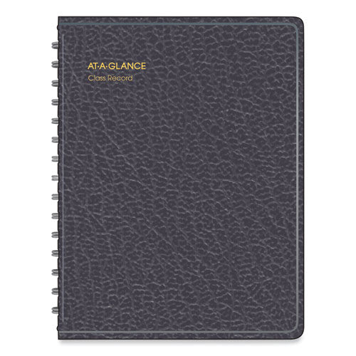 Image of AT-A-GLANCEÂ® Undated Class Record Book, Nine To 10 Week Term: Two-Page Spread (35 Students), 10.88 X 8.25, Black Cover