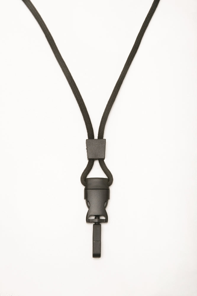 Image of SKILCRAFT® Neck Lanyard, 1/4" Round Cord, Swivel Hook, Black, Case of 12 Dozen