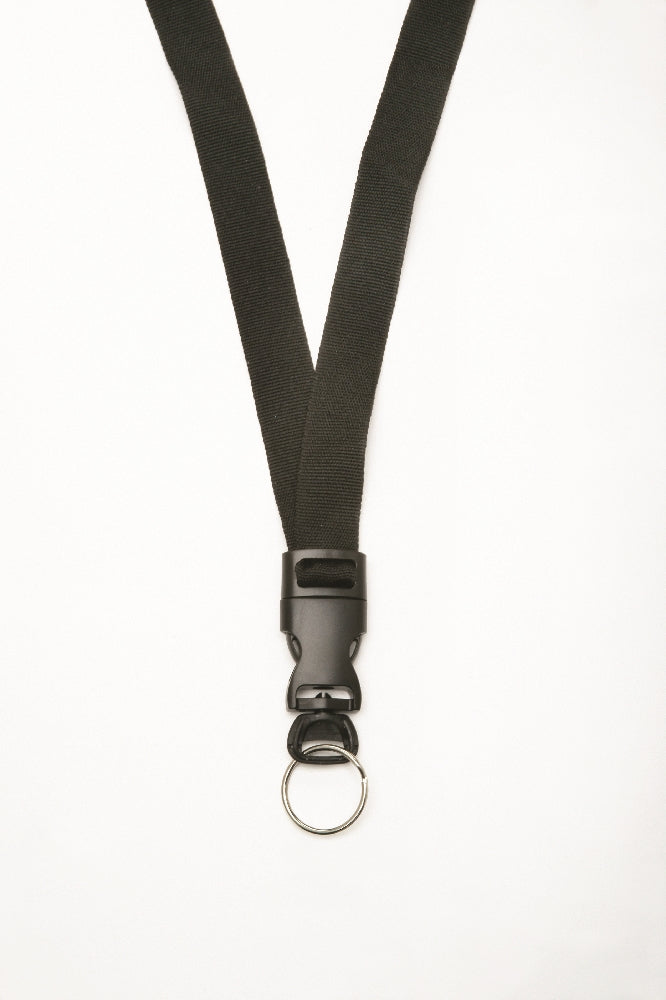 Image of SKILCRAFT® Neck Lanyard, 3/4" Strap, Key Ring, Black, Case of 6 Dozen