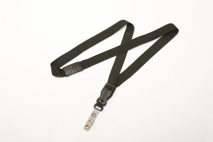Image of SKILCRAFT® Neck Lanyard, 3/4" Strap, Bulldog Clip, Black, 1 Dozen