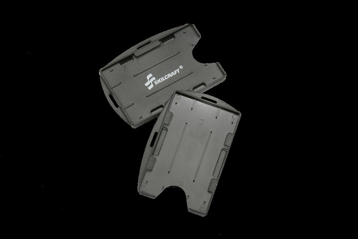 Image of SKILCRAFT® Dual Sided ID Holders, No Lanyard, Black, 1 Each