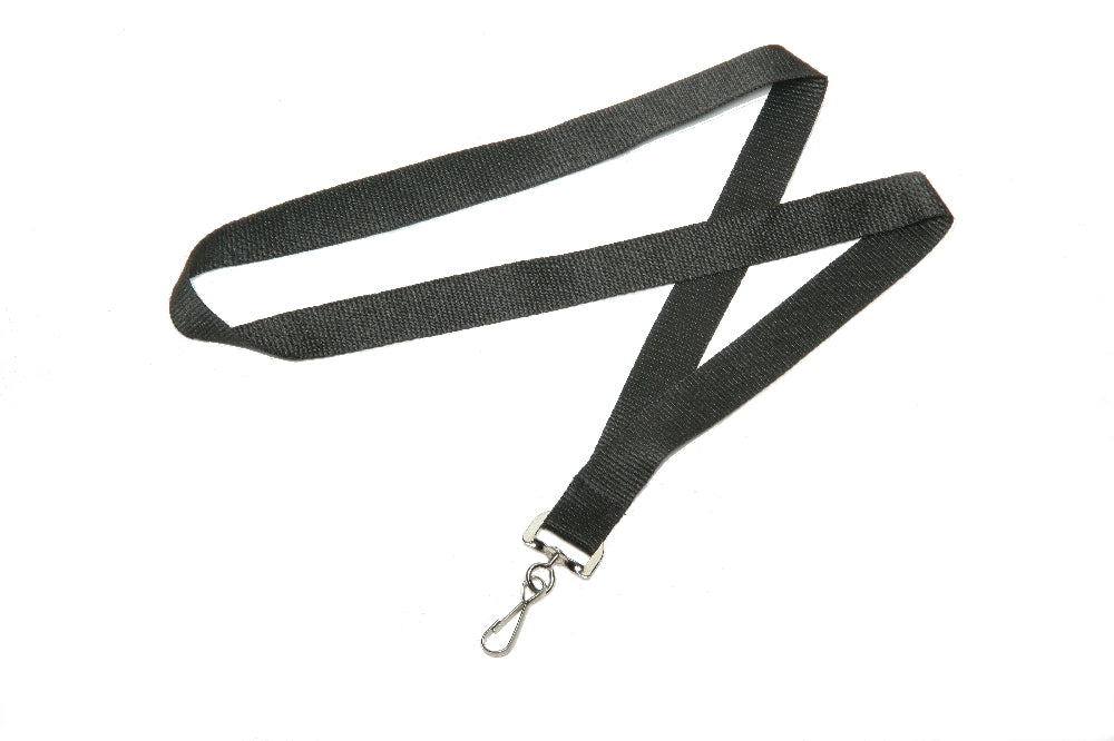Image of SKILCRAFT® Strap Style Neck Lanyard, Non-Breakaway, Black, 1 Dozen