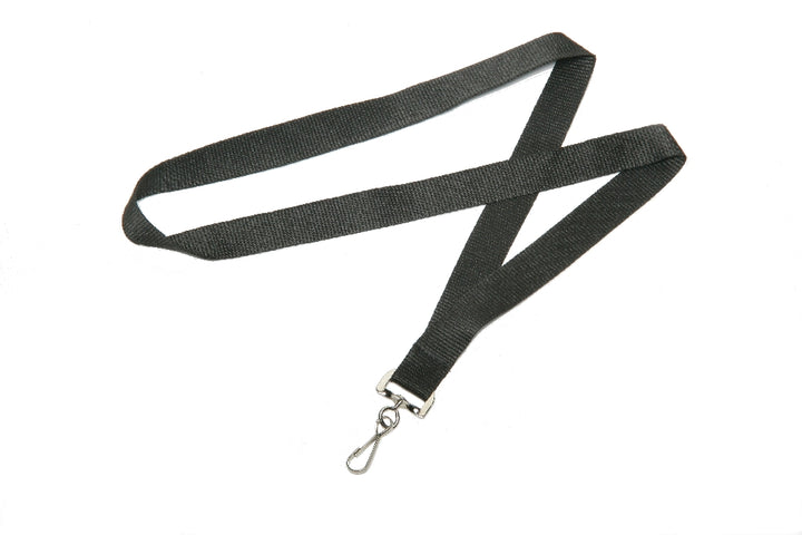 Image of SKILCRAFT® Strap Style Neck Lanyard, Non-Breakaway, Black, 1 Dozen