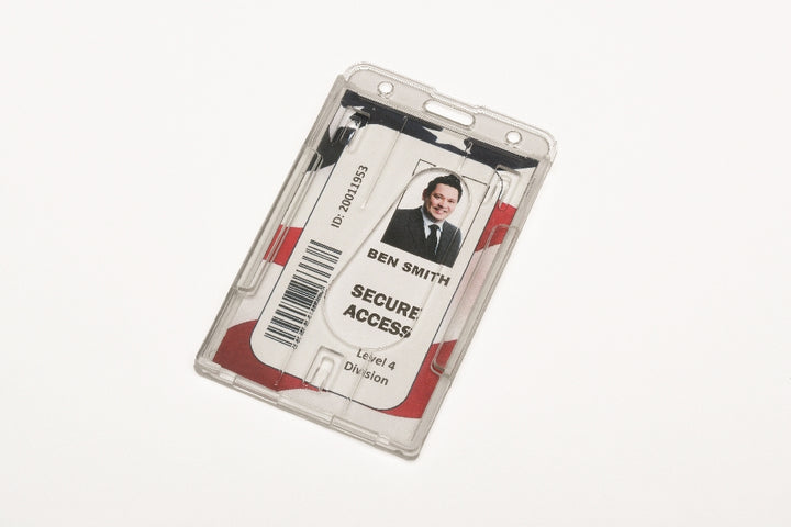 Image of SKILCRAFT® Dual Card ID Holder, Vertical, Top Load, Clear, 24/Package, Case of 4 Packages of 24