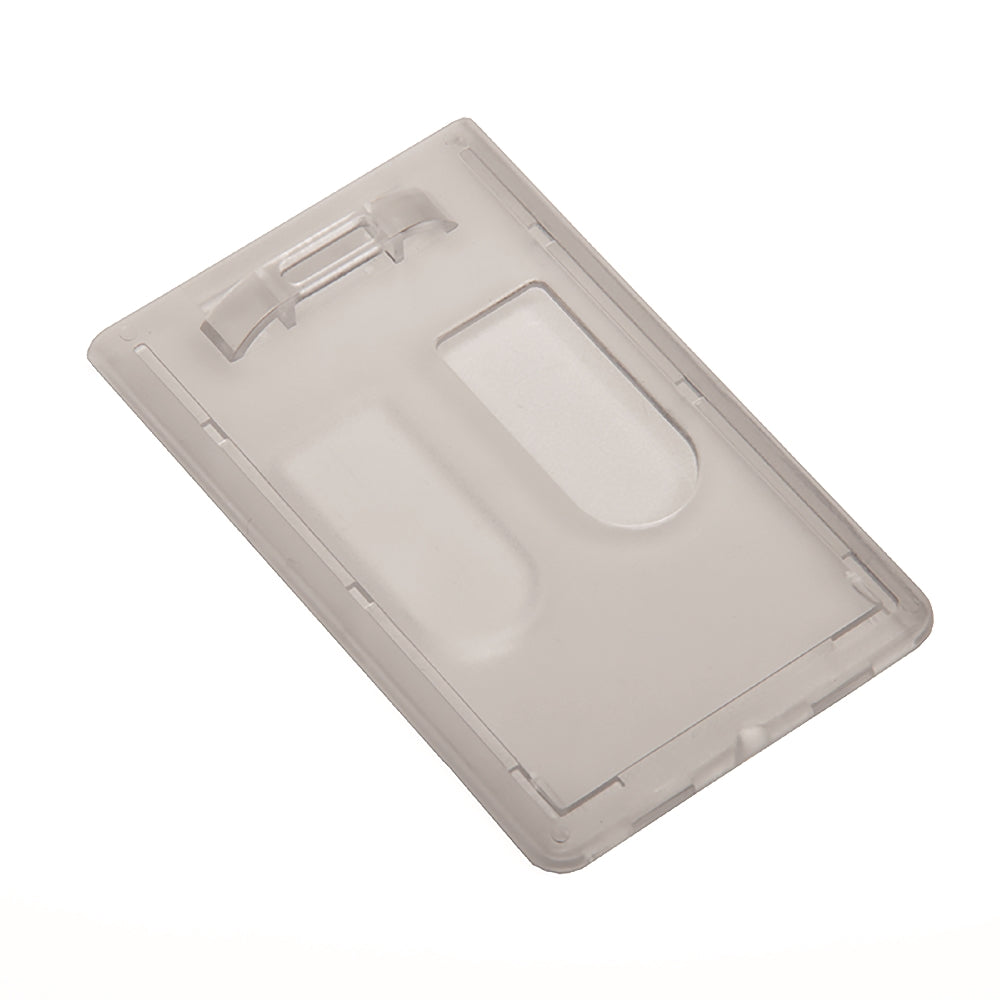 Image of SKILCRAFT® Dual Card ID Holder, Vertical, Top Load, Frosted
